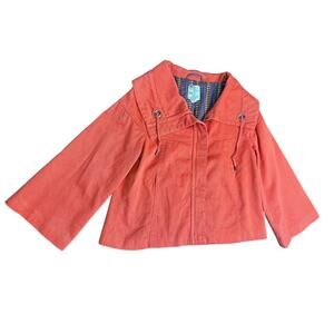 Tulle Anthropologie Bell Sleeve Fully Lined Jacket Orange Women's Large